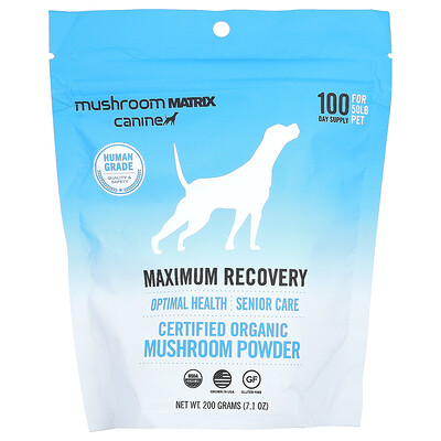 Maximum Recovery, Certified Organic Mushroom Powder, For 50 Lb Pet, For Dogs And Cats