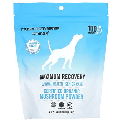 Maximum Recovery, Certified Organic Mushroom Powder, For 50 Lb Pet, For Dogs And Cats