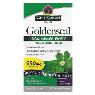 Goldenseal Root, 550 Mg, 50 Vegetarian Capsules