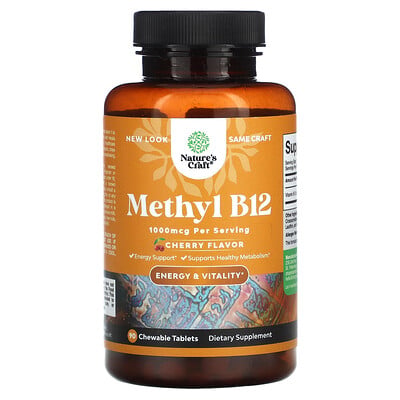 Methyl B12, Cherry, 1,000 Mcg, 90 Chewable Tablets