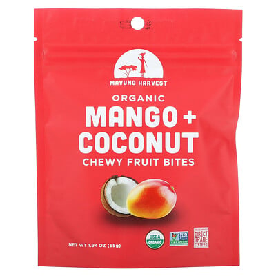Organic Chewy Fruit Bites, Mango + Coconut