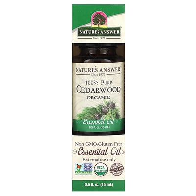 100% Pure Organic Essential Oil, Cedarwood