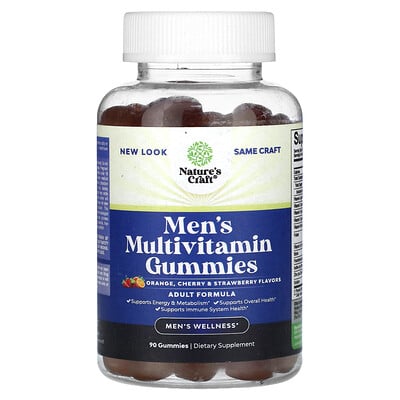 Men's Multivitamin Gummies, Orange, Cherry & Strawberry , 90 Gummies