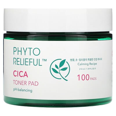 Phyto Relieful, Cica Toner Pad, 100 Pads