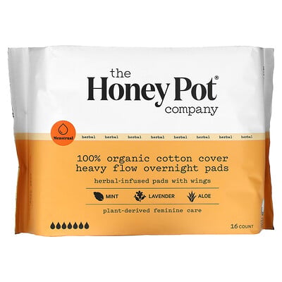 100% Organic Cotton Cover Heavy Flow Overnight Pads