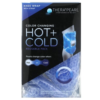 Color Changing Hot + Cold Reusable Pack, Knee With Strap, 1 Wrap
