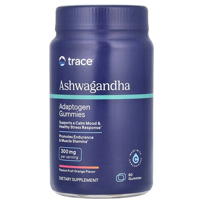 Ashwagandha Adaptogen Gummies, Passion Fruit Orange, 60 Gummies