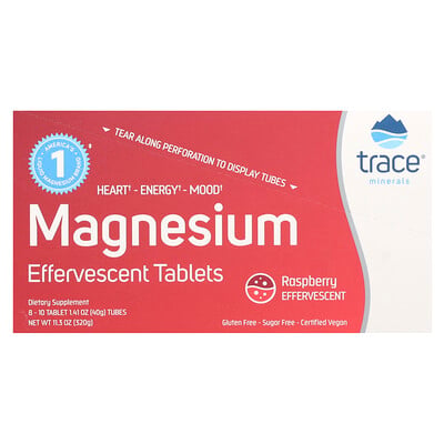 Magnesium Effervescent Tablets, Raspberry, 8 Tubes, 10 Tablets