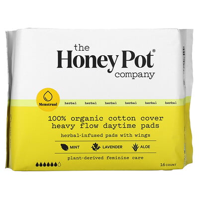 100% Organic Cotton Cover Heavy Flow Daytime Pads