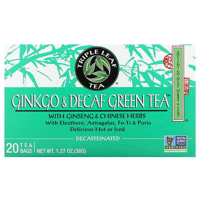 Ginkgo & Decaf Green Tea, 20 Tea Bags
