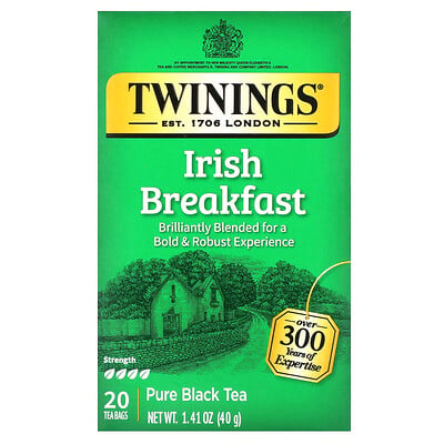 Pure Black Tea, Irish Breakfast, 20 Tea Bags