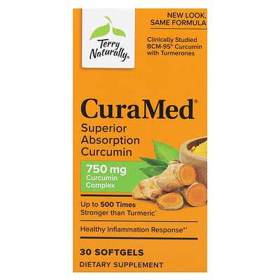 Curamed, Superior Absorption Curcumin, 750 Mg, 30 Softgels