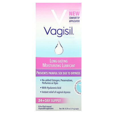 Long-lasting Moisturizing Lubricant, 8 Pre-filled Internal Disposable Applicators, 0.2 Oz (5.9 G)
