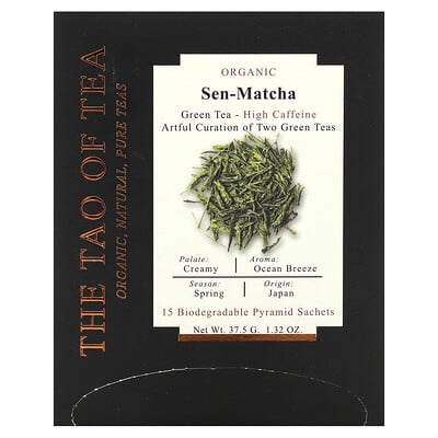Organic Green Tea, Sen Matcha, 15 Pyramid Sachets