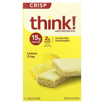 High Protein Bar, Lemon Crisp, 10 Bars, 1.48 Oz (42 G)