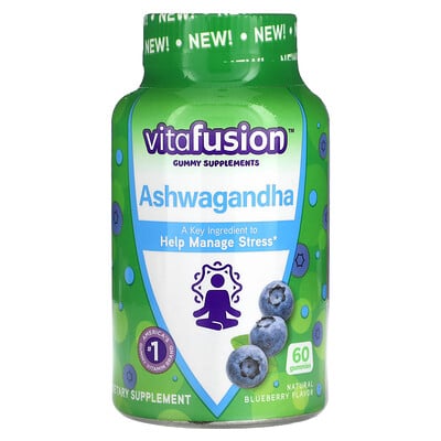 Ashwagandha Gummies, Blueberry, 60 Gummies