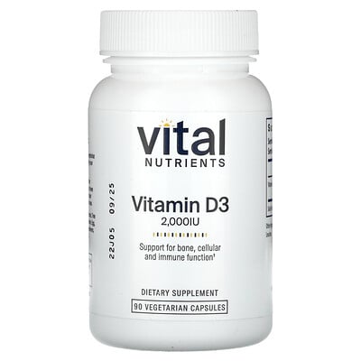 Vitamin D3, 2,000 Iu, 90 Vegetarian Capsules