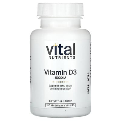 Vitamin D3, 5,000 Iu, 180 Vegetarian Capsules