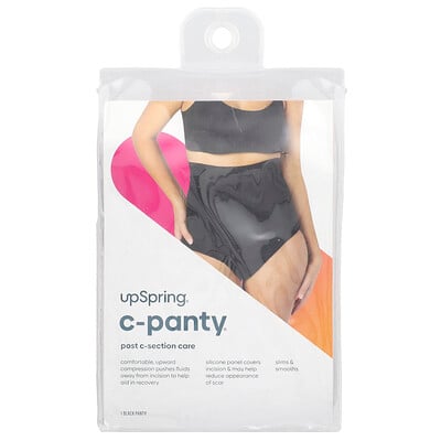 C-panty®, Post C-section Care, With Silicon Panel, High Waist, 1x/2x, Black, 1 Count