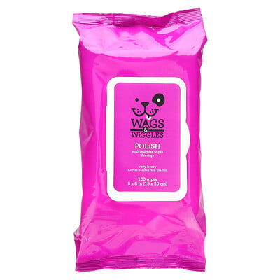 Polish, Multipurpose Wipes For Dogs, Very Berry , 100 Wipes