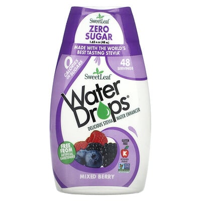 Sweetleaf, Water Drops, Delicious Stevia Water Enhancer, Mixed Berry