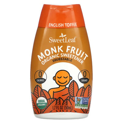 Sweetleaf, Monk Fruit Organic Sweetener Squeezable, English Toffee