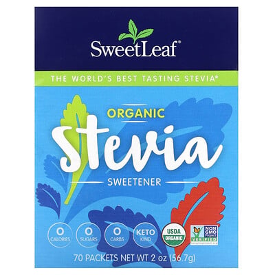 Organic Stevia Sweetener, 70 Packets