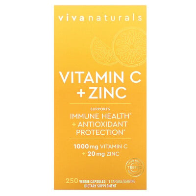 Vitamin C + Zinc, 250 Veggie Capsules