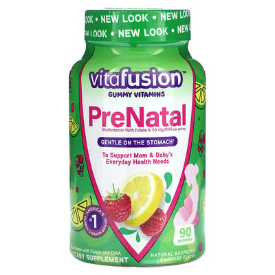 Prenatal Gummy Vitamins , Natural Raspberry Lemonade, 90 Gummies