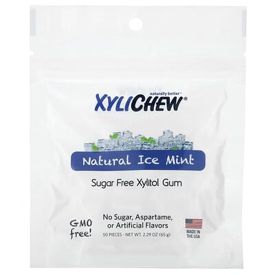Xylichew, Natural Ice Mint, 50 Pieces