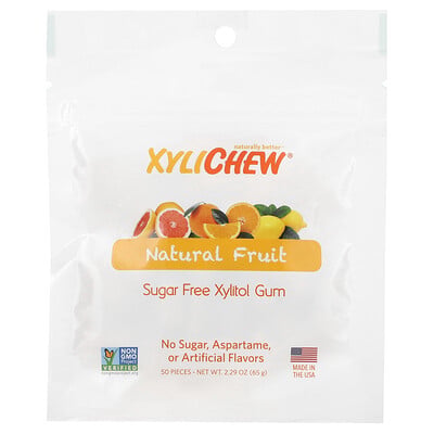 Xylichew, Natural Fruit, 50 Pieces