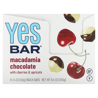 Snack Bar, Macadamia Chocolate, 6 Bars, 1.4 Oz (40 G)