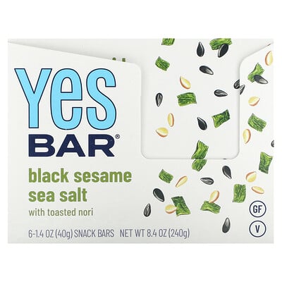 Snack Bar, Black Sesame Sea Salt, 6 Bars, 1.4 Oz (40 G)