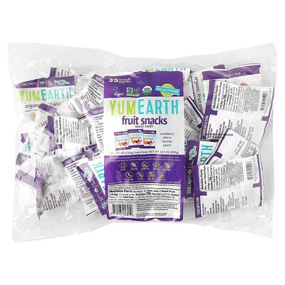 Organic Fruit Snacks, Favorites, 35 Snack Packs, 0.7 Oz (19.8 G)