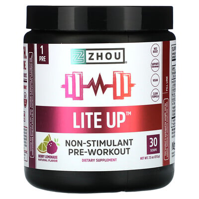 Lite Up, Non-stimulant Pre-workout, Berry Lemonade