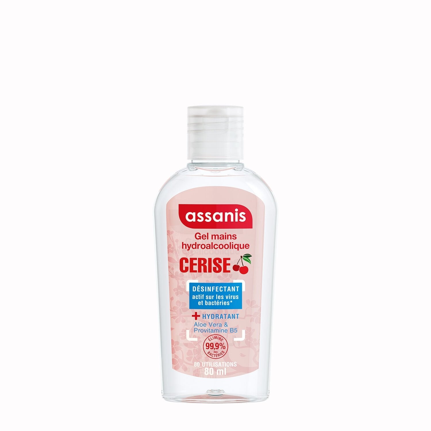 Gel Hydroalcoolique Désinfectant Hydratant Cerise Aloe Vera Et Provitamine B5