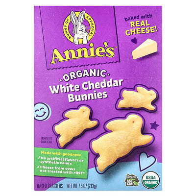 Organic White Cheddar Bunnies, Baked Crackers
