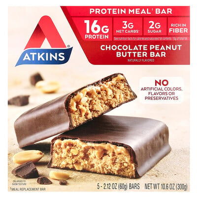 Protein Meal Bar, Chocolate Peanut Butter , 5 Bars, Each