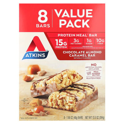 Protein Meal Bar, Chocolate Almond Caramel , 8 Bars, Each