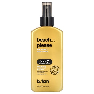 Beach...please, Dry Spray Oil Sunscreen, Spf 7, Deep Tanning