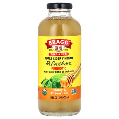 Organic Apple Cider Vinegar Refreshers, Prebiotic, Honey & Green Tea