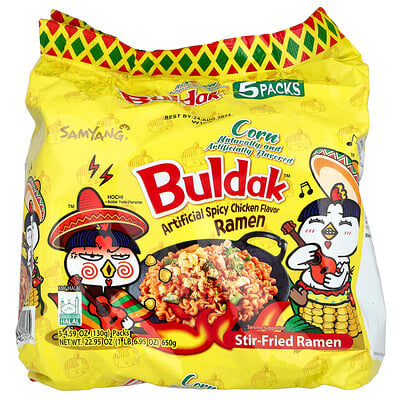 ™, Stir-fried Ramen, Corn, Artificial Spicy Chicken, 5 Packs, Each