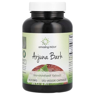 Arjuna Bark, Standardized Extract, 120 Veggie Capsules