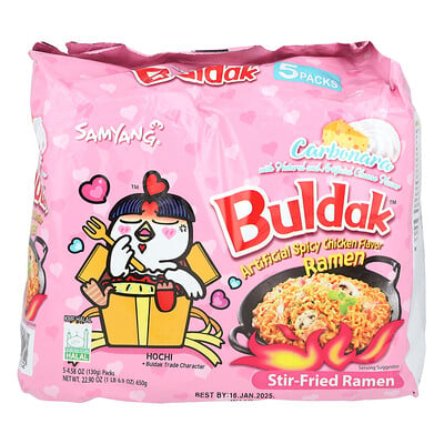 ™, Stir-fried Ramen, Spicy Chicken, Carbonara, 5 Packs, Each