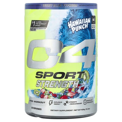 C4 Sport Strength, Pre-workout, Hawaiian Punch®, Berry Blue Typhoon