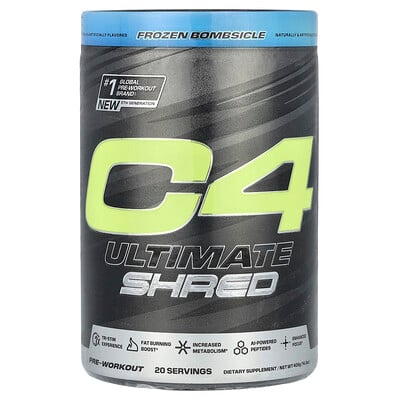 C4 Ultimate Shred, Pre-workout, Frozen Bombsicle