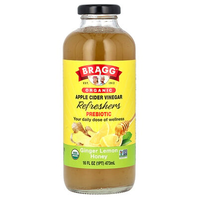 Organic Apple Cider Vinegar Refreshers, Prebiotic, Ginger Lemon Honey