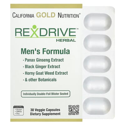 Rexdrive™ Herbal, Men's Formula, 30 Veggie Capsules