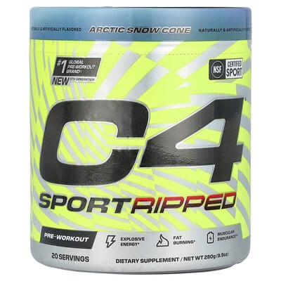 C4 Sport Ripped, Pre-workout, Artic Snow Cone