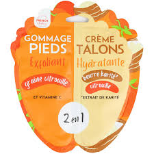 Soin Pieds Duo Gommage Pieds Exfoliant Crème Talons Hydratante